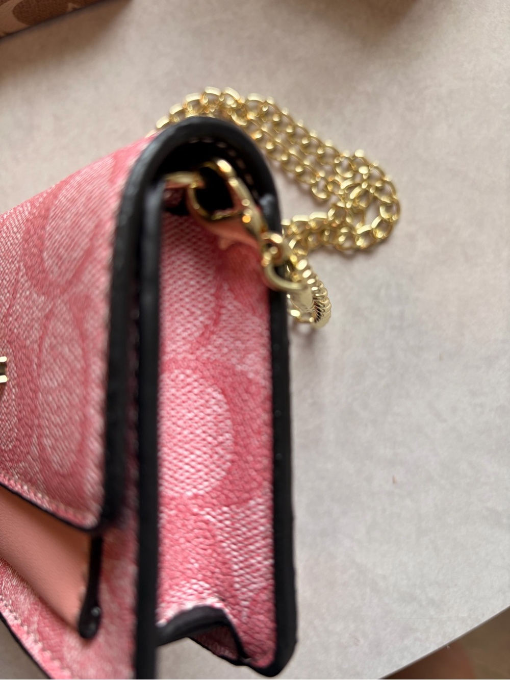 Coach Mini Wallet on Chain in Signature Canvas, full inclusion w/ box & dusty - Picture 9 of 13